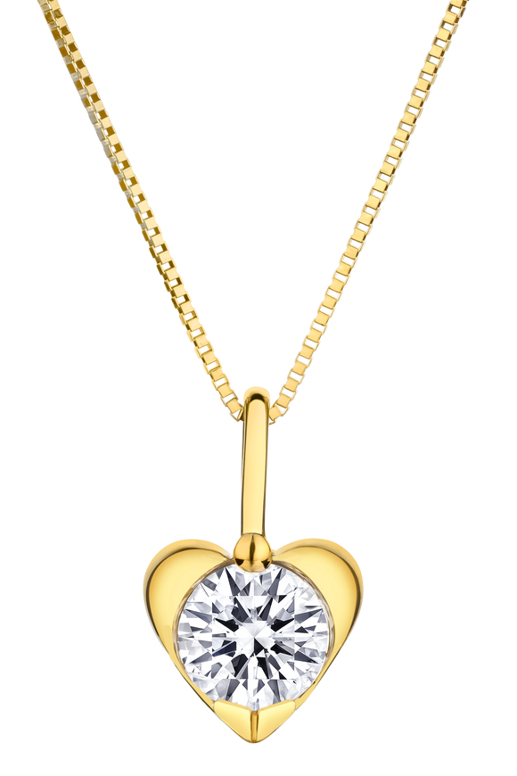 .50+ Carat of Lab Grown Diamond Heart Pendant, 10kt Yellow Gold.....................NOW