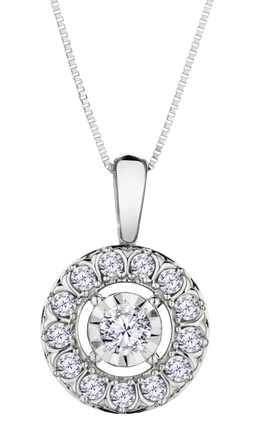 2.00 Carat of Lab Grown Diamonds Miracle Halo Pendant, 10kt White Gold.....................NOW - Griffin Jewellery Designs