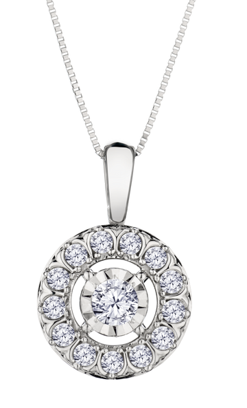 2.00 Carat of Lab Grown Diamonds Miracle Halo Pendant, 10kt White Gold.....................NOW - Griffin Jewellery Designs