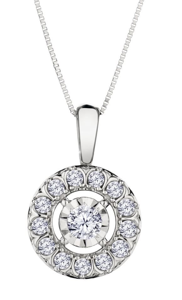 2.00 Carat of Lab Grown Diamonds Miracle Halo Pendant, 10kt White Gold.....................NOW - Griffin Jewellery Designs