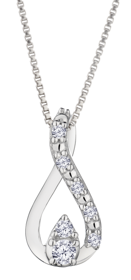 .09 Carat of Lab Grown Diamonds Infinity Pendant, Silver.....................NOW - Griffin Jewellery Designs