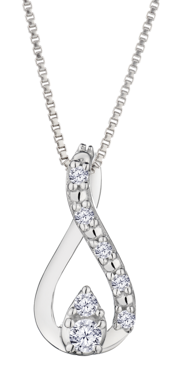 .09 Carat of Lab Grown Diamonds Infinity Pendant, Silver.....................NOW - Griffin Jewellery Designs