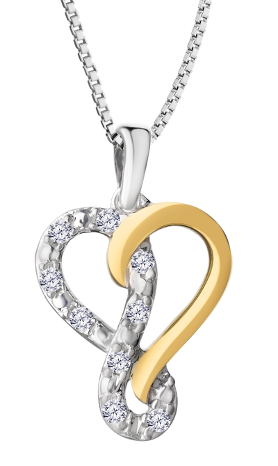 .09 Carat of Lab Grown Diamonds Infinity Heart Pendant, Gold Plated.....................NOW