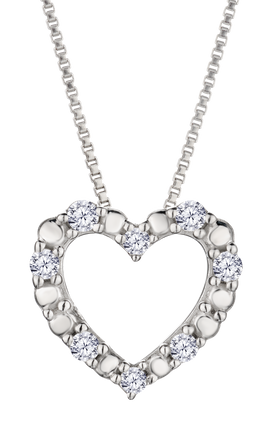 .10 Carat of Lab Grown Diamonds Heart Pendant, Silver.....................NOW - Griffin Jewellery Designs
