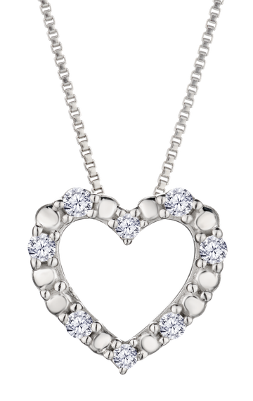 .10 Carat of Lab Grown Diamonds Heart Pendant, Silver.....................NOW - Griffin Jewellery Designs
