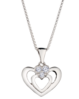 .05 Carat of Lab Grown Diamonds Heart Pendant, Silver.....................NOW - Griffin Jewellery Designs