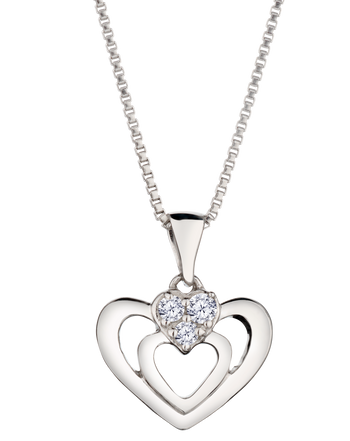 .05 Carat of Lab Grown Diamonds Heart Pendant, Silver.....................NOW - Griffin Jewellery Designs