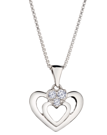 .05 Carat of Lab Grown Diamonds Heart Pendant, Silver.....................NOW - Griffin Jewellery Designs