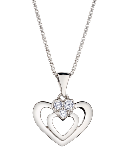 .05 Carat of Lab Grown Diamonds Heart Pendant, Silver.....................NOW