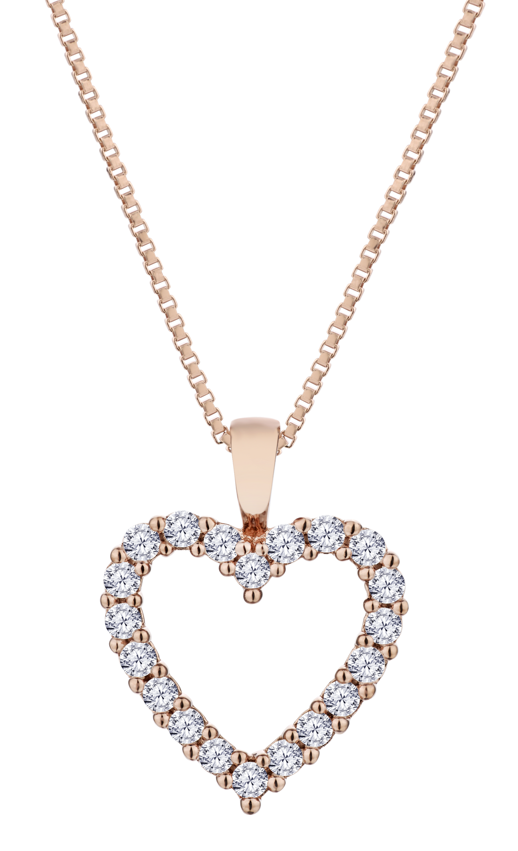 .25 Carat of Lab Grown Diamonds Heart Pendant, Rose Gold Plated.....................NOW