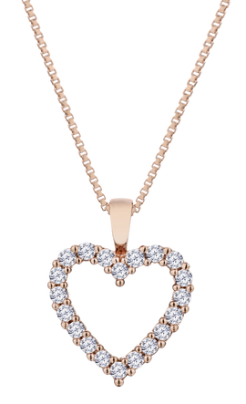 .25 Carat of Lab Grown Diamonds Heart Pendant, Rose Gold Plated.....................NOW - Griffin Jewellery Designs
