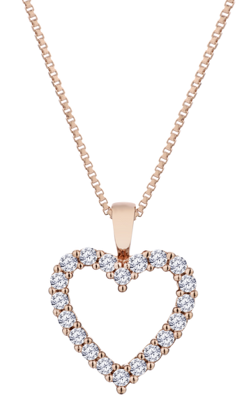 .25 Carat of Lab Grown Diamonds Heart Pendant, Rose Gold Plated.....................NOW - Griffin Jewellery Designs