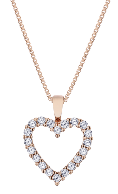 .25 Carat of Lab Grown Diamonds Heart Pendant, Rose Gold Plated.....................NOW - Griffin Jewellery Designs