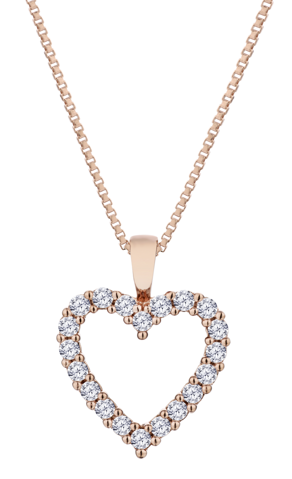 .25 Carat of Lab Grown Diamonds Heart Pendant, Rose Gold Plated.....................NOW - Griffin Jewellery Designs