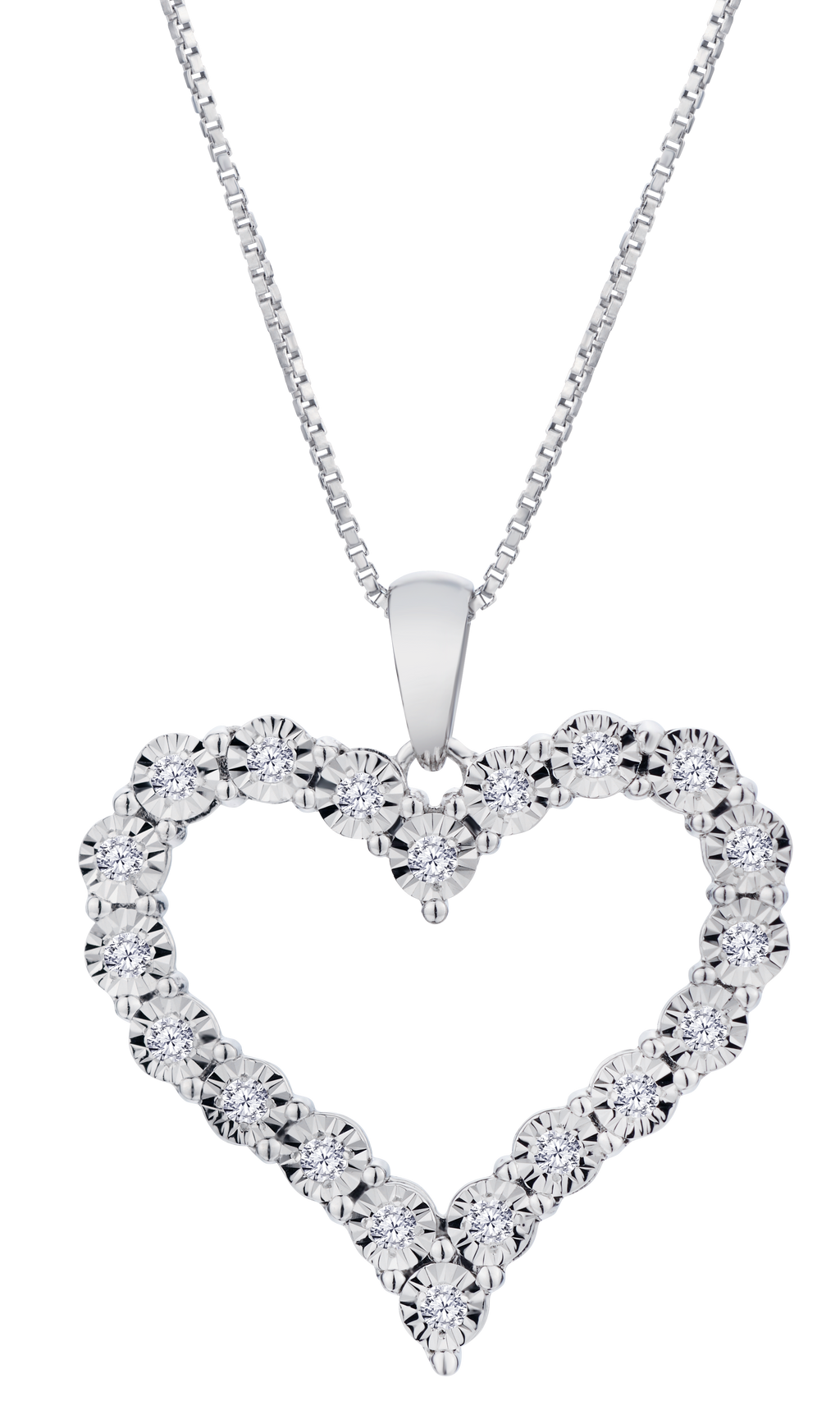 .25 Carat of Lab Grown Diamonds Heart "Miracle" Pendant, Sterling Silver.....................NOW