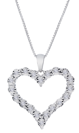 .25 Carat of Lab Grown Diamonds Heart "Miracle" Pendant, Sterling Silver.....................NOW - Griffin Jewellery Designs