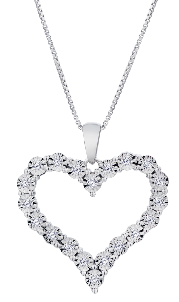 .25 Carat of Lab Grown Diamonds Heart "Miracle" Pendant, Sterling Silver.....................NOW - Griffin Jewellery Designs