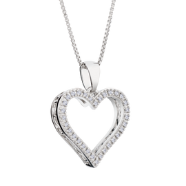 .10 Carat of Lab Grown Diamonds Heart Pendant, Sterling Silver.....................NOW - Griffin Jewellery Designs
