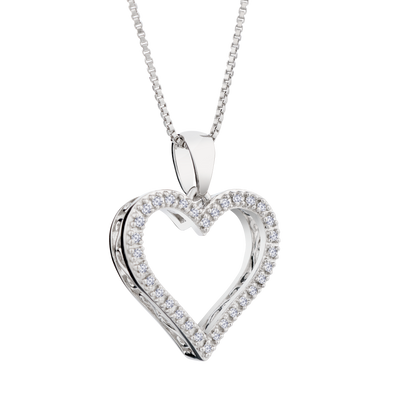 .10 Carat of Lab Grown Diamonds Heart Pendant, Sterling Silver.....................NOW - Griffin Jewellery Designs