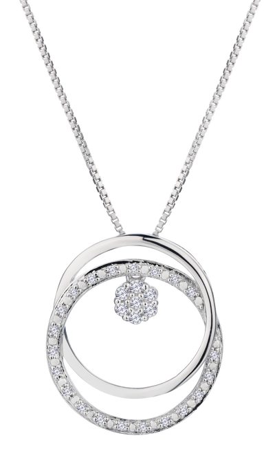 .10 Carat of Lab Grown Diamonds Double Circle Pendant, Sterling Silver.....................NOW - Griffin Jewellery Designs