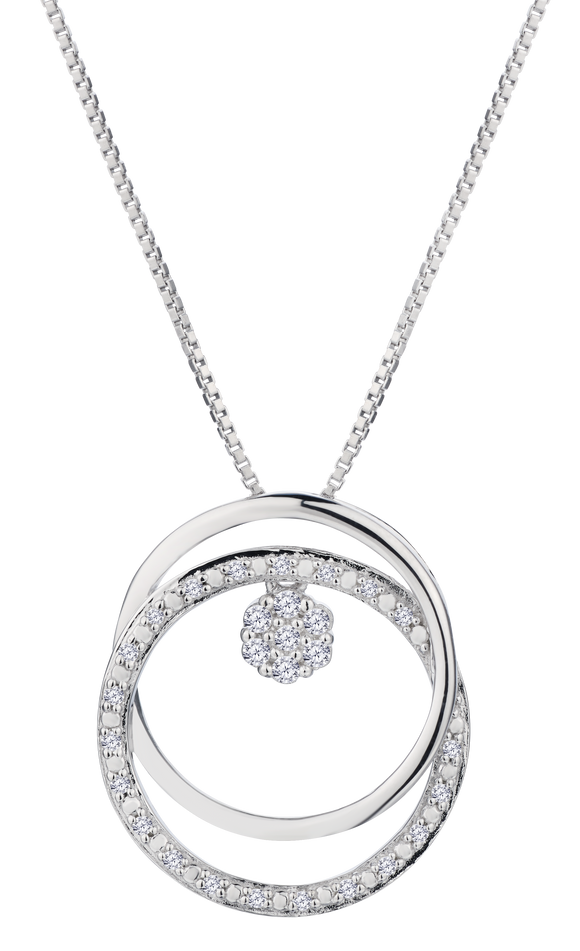 .10 Carat of Lab Grown Diamonds Double Circle Pendant, Sterling Silver.....................NOW - Griffin Jewellery Designs