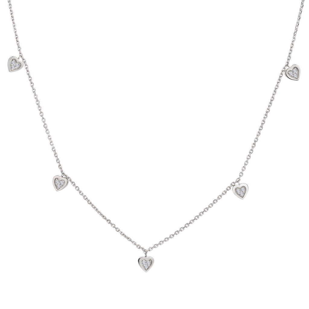.10 Carat of Lab Grown Diamonds Multi Heart Pendant, Sterling Silver.....................NOW