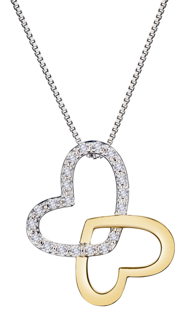 .11 Carat Lab Grown Diamond "Double Heart" Pendant, Gold Plated Sterling Silver.....................NOW - Griffin Jewellery Designs