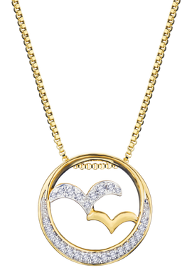 .14 Carat Lab Grown Diamond "Soaring" Pendant, Gold Plated Sterling Silver.....................NOW - Griffin Jewellery Designs