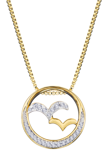 .14 Carat Lab Grown Diamond "Soaring" Pendant, Gold Plated Sterling Silver.....................NOW - Griffin Jewellery Designs