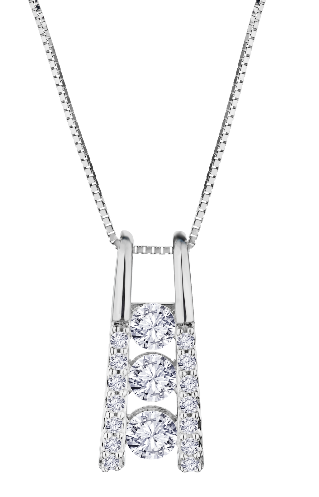.33 Carat Lab Grown Diamond "Past, Present, Future" Pendant, 10kt White Gold.....................NOW