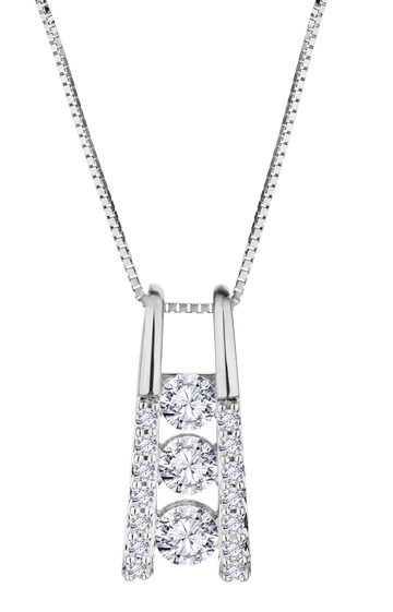 .33 Carat Lab Grown Diamond "Past, Present, Future" Pendant, 10kt White Gold.....................NOW - Griffin Jewellery Designs