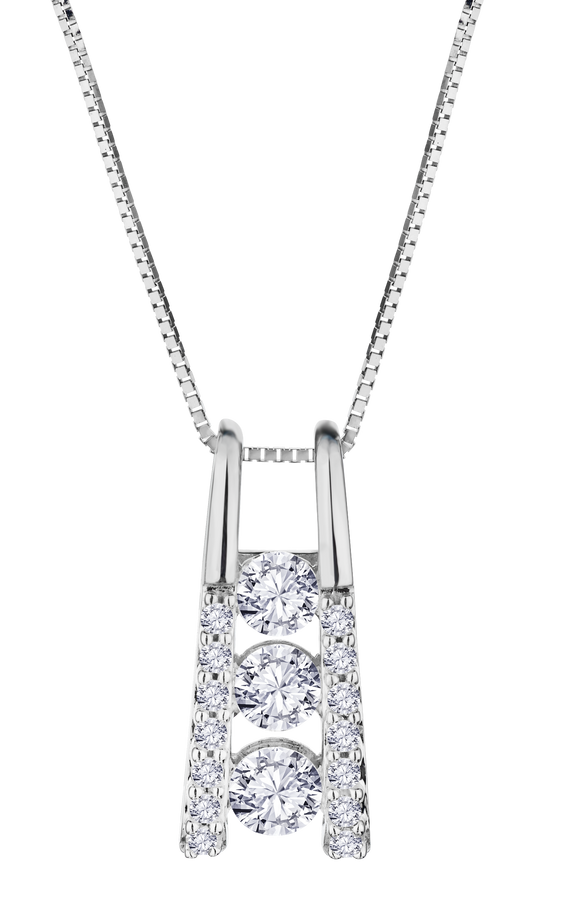 .33 Carat Lab Grown Diamond "Past, Present, Future" Pendant, 10kt White Gold.....................NOW - Griffin Jewellery Designs