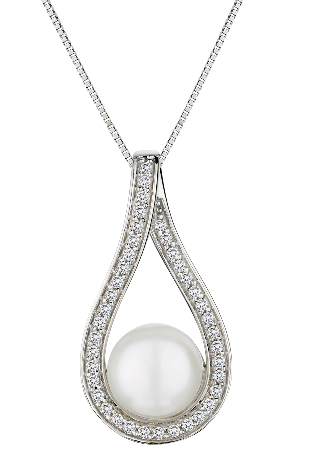 Pearl and .20 Carat of Diamonds Pendant, 10kt White Gold.....................NOW