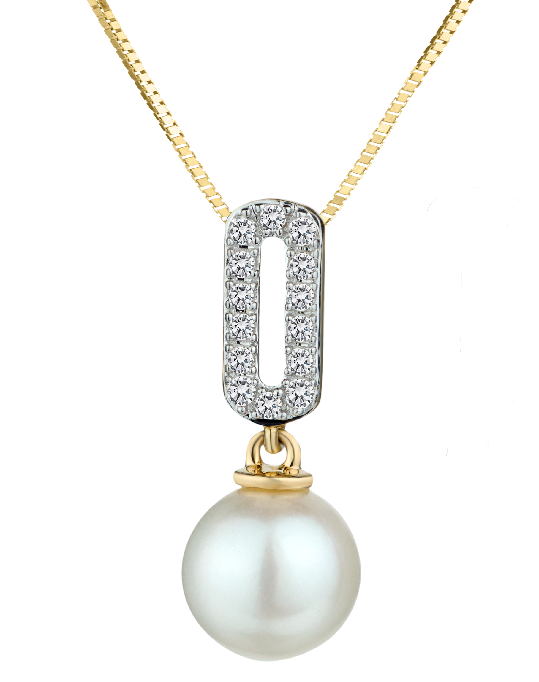 Pearl and .06 Carat of Diamonds Pendant, 10kt Yellow Gold.....................NOW