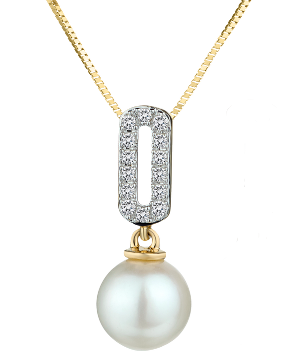Pearl and .06 Carat of Diamonds Pendant, 10kt Yellow Gold.....................NOW