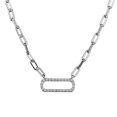 .10 Carat of Diamonds "Paperclip" Pendant,  Sterling Silver. Necklaces and Pendants. Griffin Jewellery Designs.