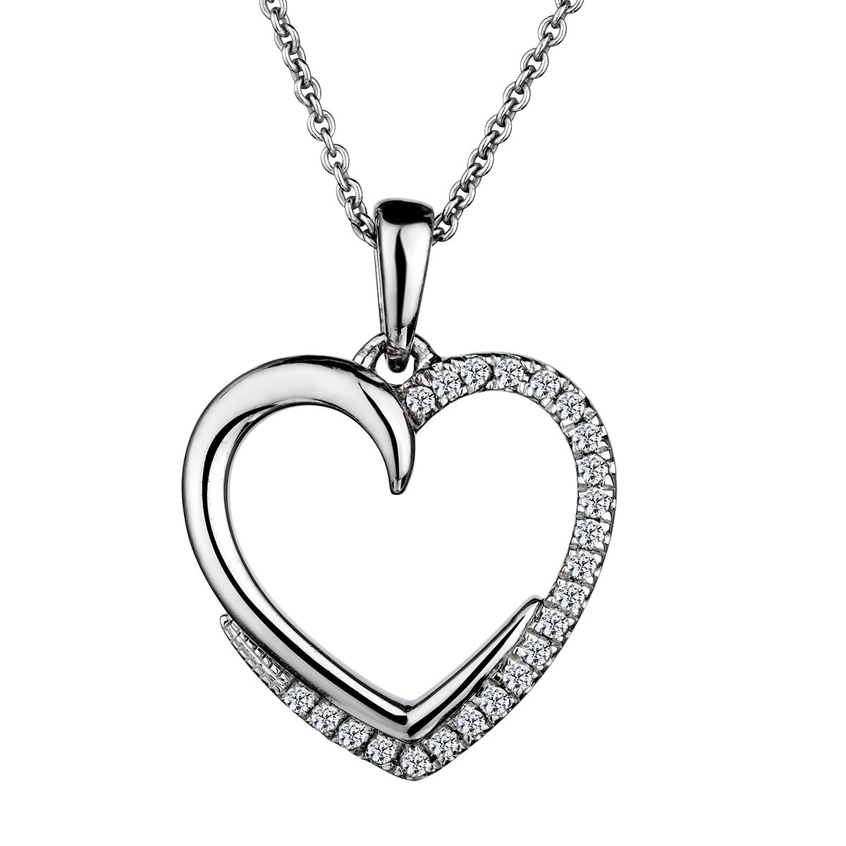 .22 Carat of Diamonds Heart Pendant, Sterling Silver......................NOW