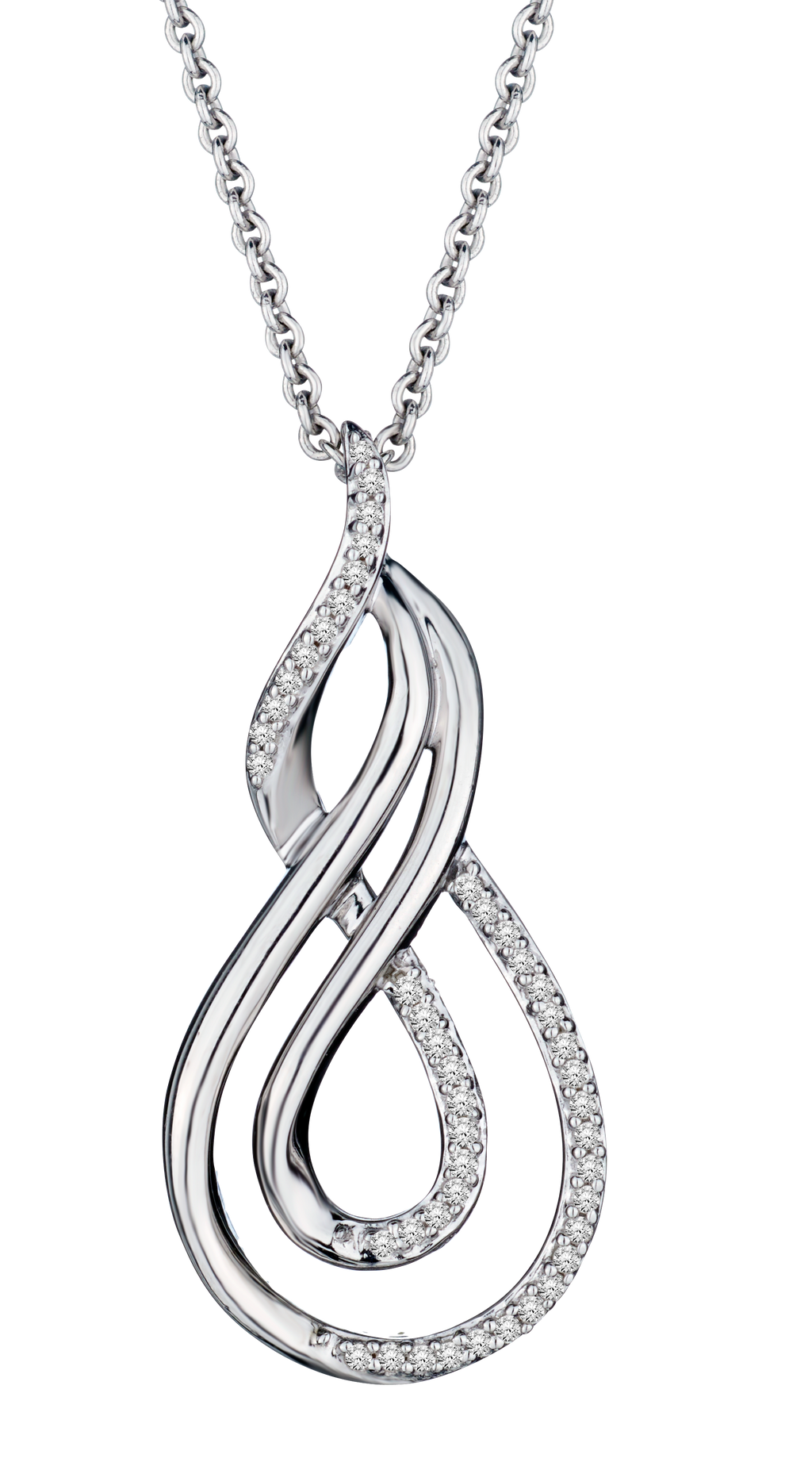.10 Carat of Diamonds "Embrace" Pendant, Silver.....................NOW