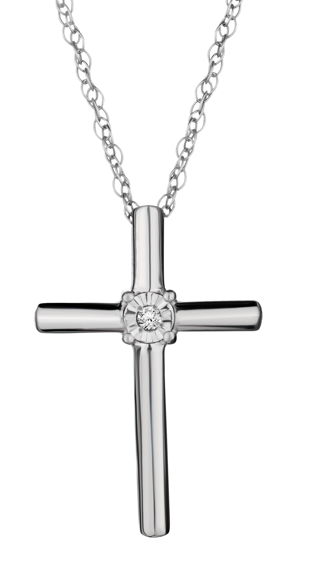Diamond Accent Cross Pendant, Silver.....................NOW
