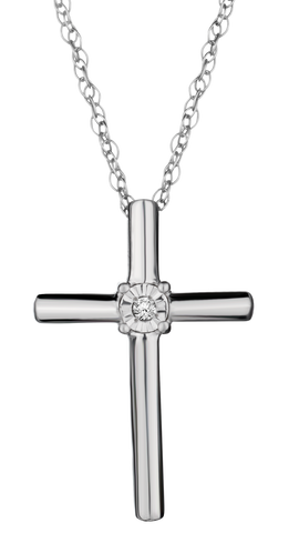 Diamond Accent Cross Pendant, Silver.....................NOW