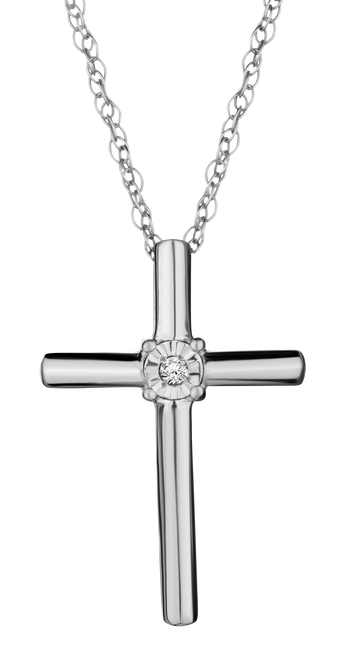 Diamond Accent Cross Pendant, Silver.....................NOW