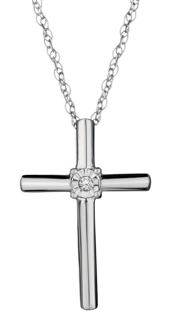 Diamond Accent Cross Pendant, Silver.....................NOW