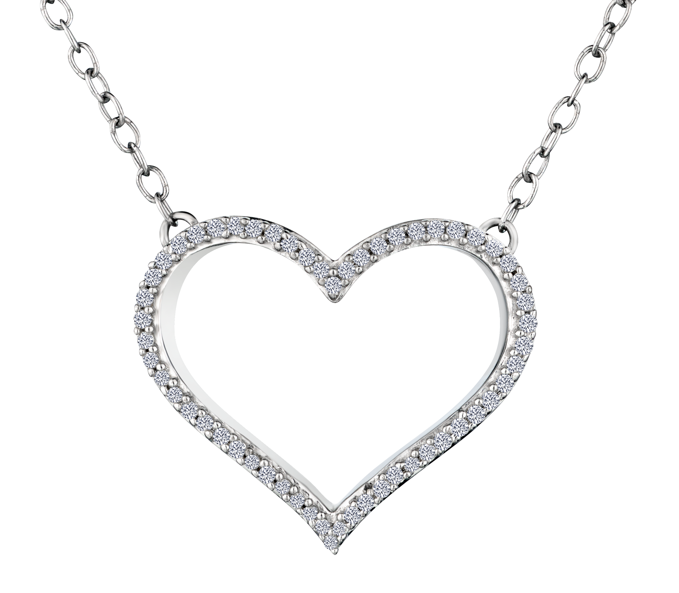 .11 Carat of Diamonds Heart Pendant, Silver.....................NOW