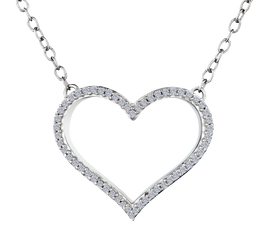 .11 Carat of Diamonds Heart Pendant, Silver.....................NOW