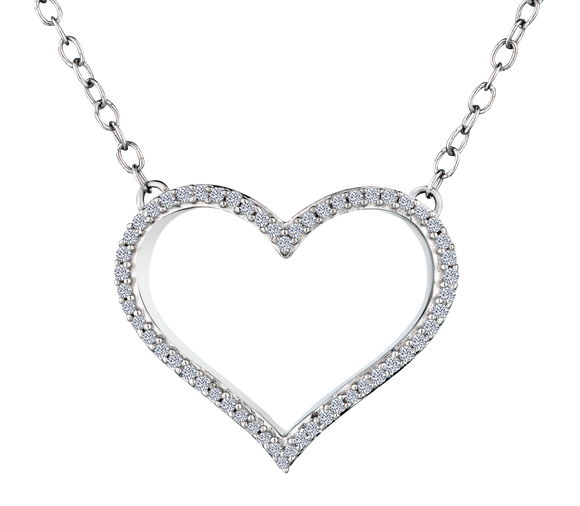 .11 Carat of Diamonds Heart Pendant, Silver.....................NOW