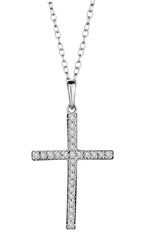 .11 Carat of Diamond Cross Pendant, Silver.....................NOW