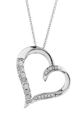 .05 Carat of Diamonds Miracle Heart Pendant, Silver.....................NOW