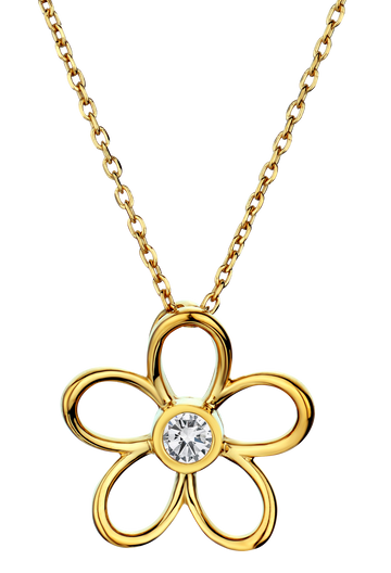 .10 Carat of Diamond "Flower" Pendant, Silver & 14kt Yellow Gold.....................NOW
