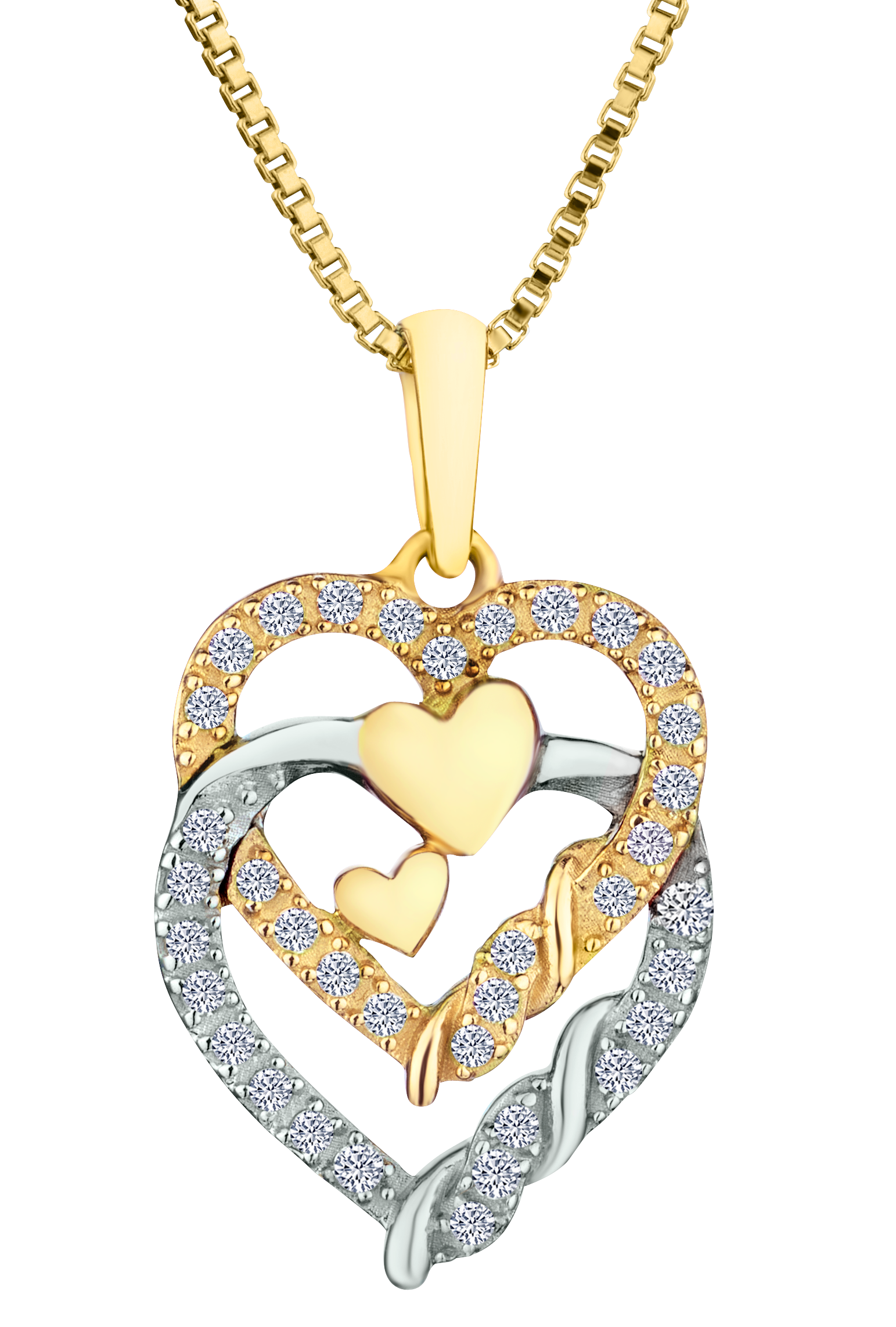 .12 Carat of Diamonds "Double Hearts" Pendant, Silver.....................NOW