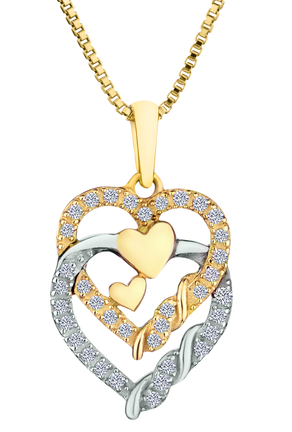.12 Carat of Diamonds "Double Hearts" Pendant, Silver.....................NOW